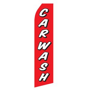 Red Car Wash Stock Flag - 16ft