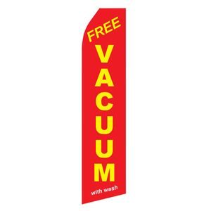 Red Free Vacuum With Wash Stock Flag - 16ft