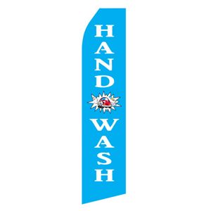 Blue Hand Wash Stock Flag - 16ft