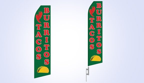 Tacos and Burritos Stock Flag - 16ft