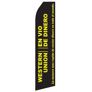 Western Union En Vio De Dinero Stock Flag - 16ft