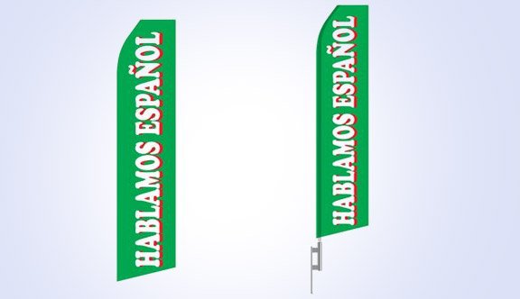 Hablamos Espanol Stock Flag - 16ft