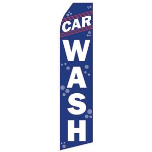 Blue Car Wash Econo Stock Flag - 16ft.