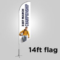 Feather Angled Advertising Flag - 14 ft