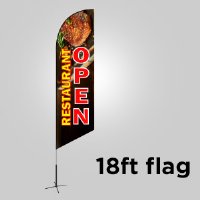 Feather Angled Advertising Flag - 18 ft