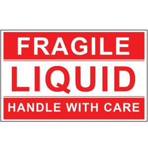 Fragile Labels - Liquid/Handle with Care - 2.5x4