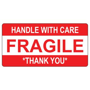 Fragile Labels - Handle with Care/Thank you - 1.5x3