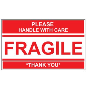 Fragile Labels - Please Handle with Care - 3x5