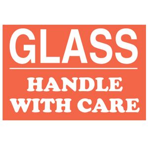 Glass Handle With Care Labels - 4x6