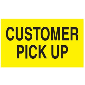 Customer Pick Up Labels - 3x5