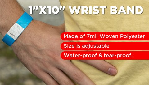 Tyvek Wrist Bands (1 inch)